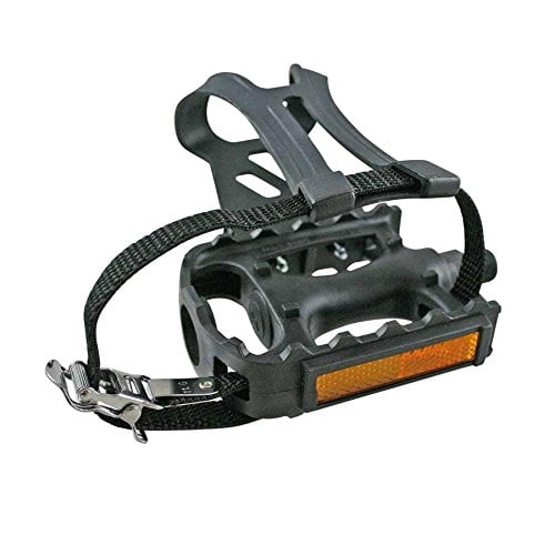 Bicycle Pedals with Toe Clip & Straps 1 Pair Nylon Cycling Pedals with Integrated Toe Clips Cages Straps for Outdoor Fixie Mountain Bikes Road Bike and Indoor Bicycle Pedals with Toe Clip & Straps 1 Pair Nylon Cycling Pedals with Integrated Toe Clips Cages Straps for Outdoor Fixie Mountain Bikes Road Bike and Indoor